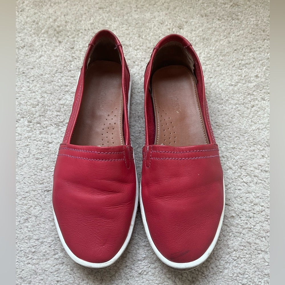 Genuine leather comfortable pink shoes